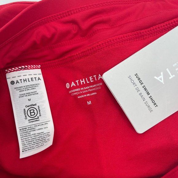 Athleta Womens Swim Bottoms Medium Red Surge Swim Short Stretchy Casual UPF New - Picture 6 of 14
